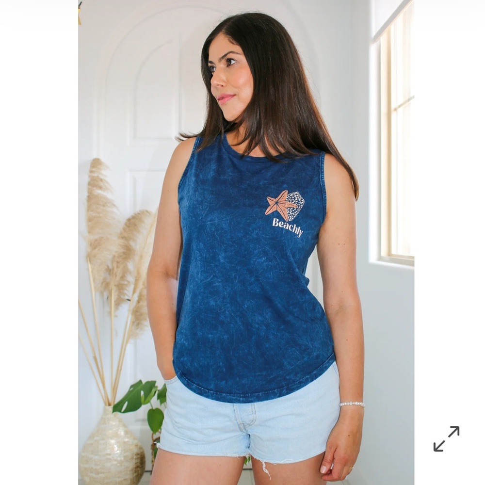 Beachly - Shoreline Tank - Navy Mineral- NIB